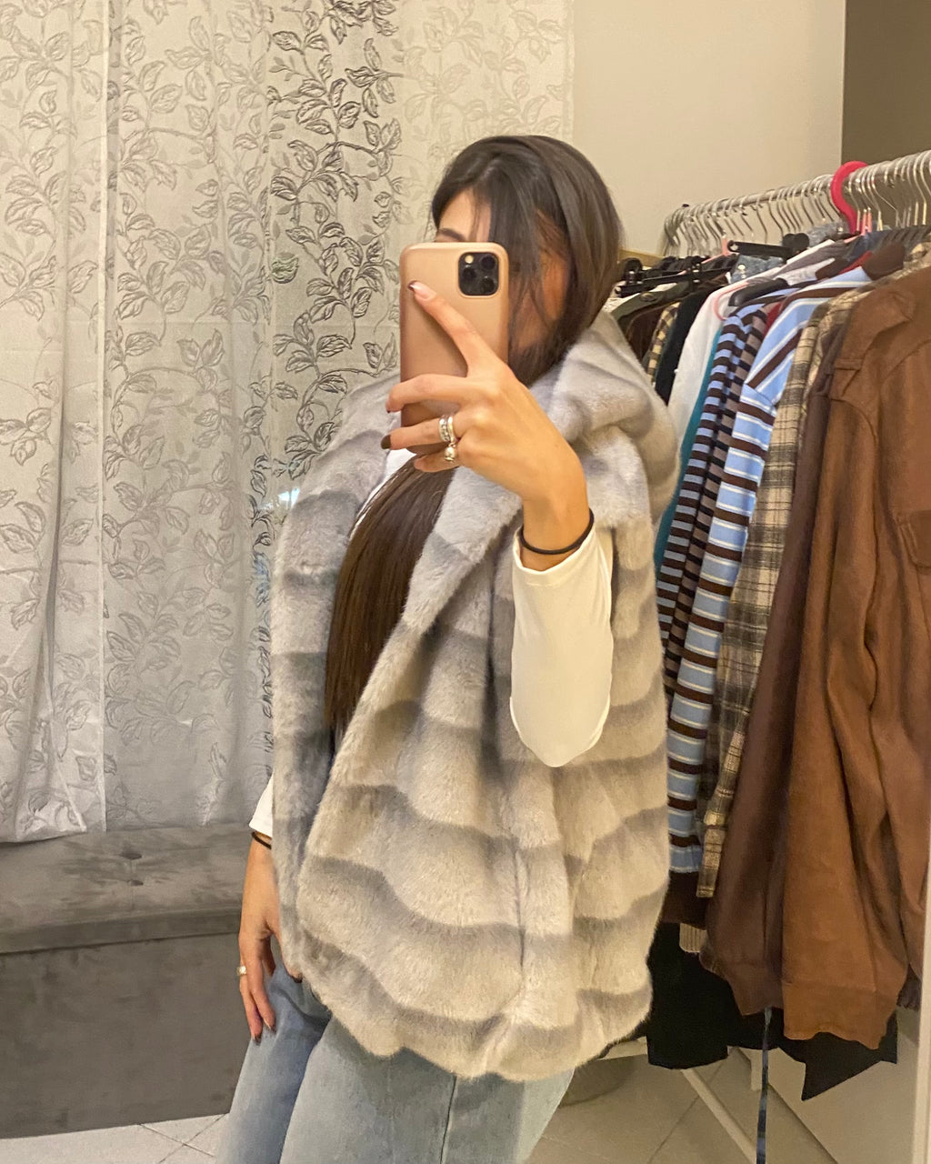 Smanicato ECOFUR similvolpe con striature