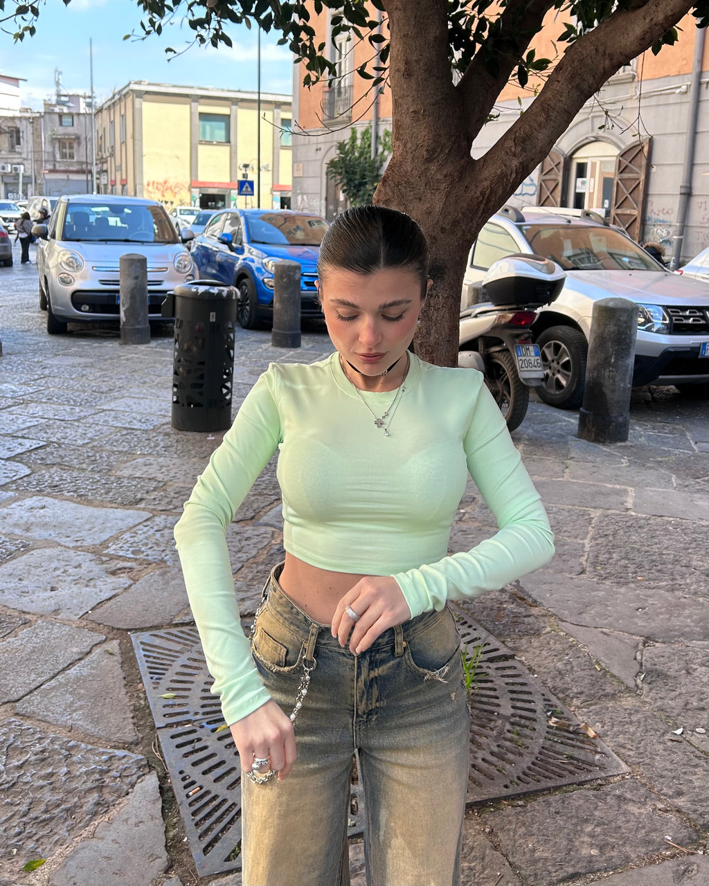 Crop Shirt LUMINA verde