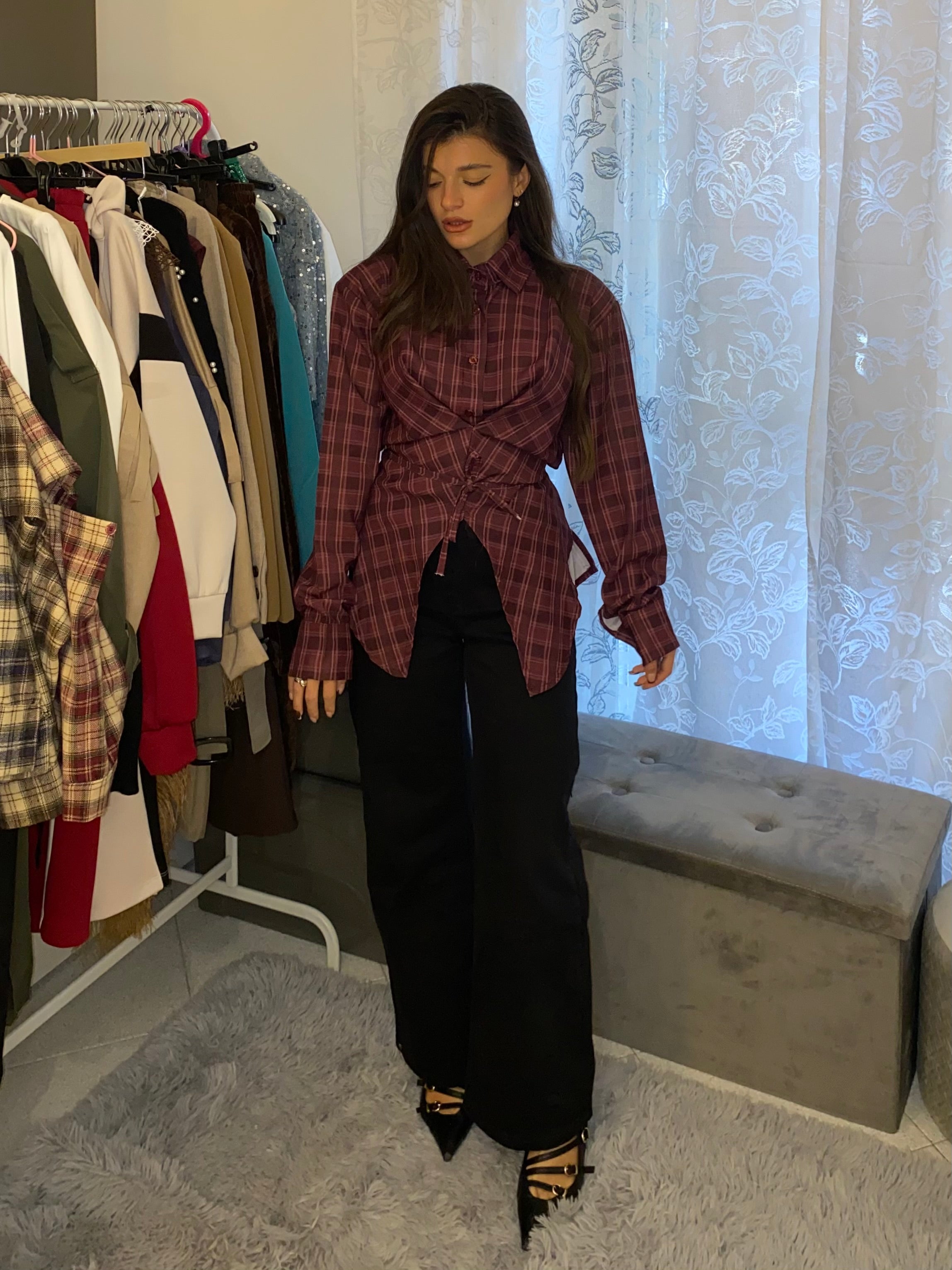 Camicia Anna bordeaux