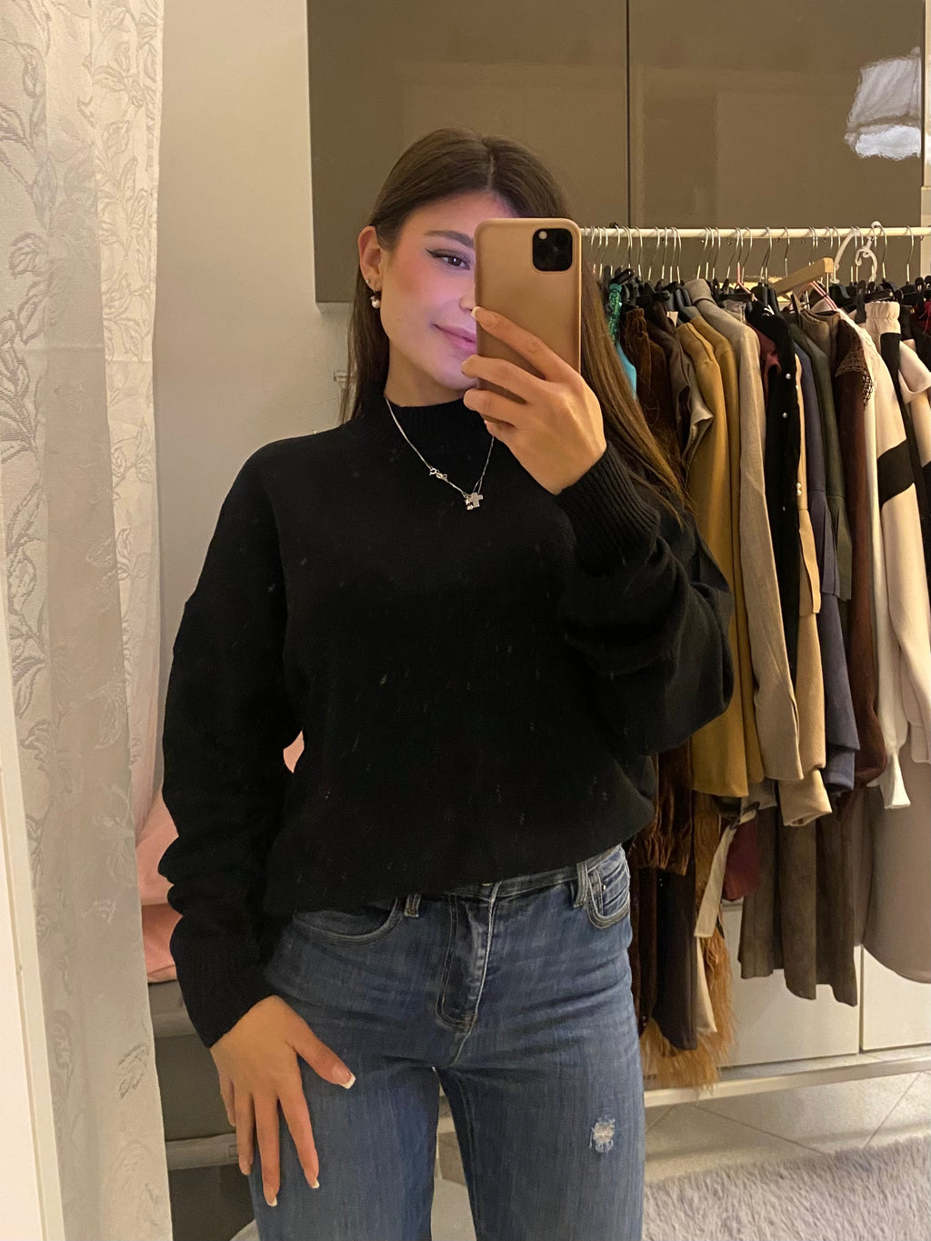 Maglione basic mezzo collo