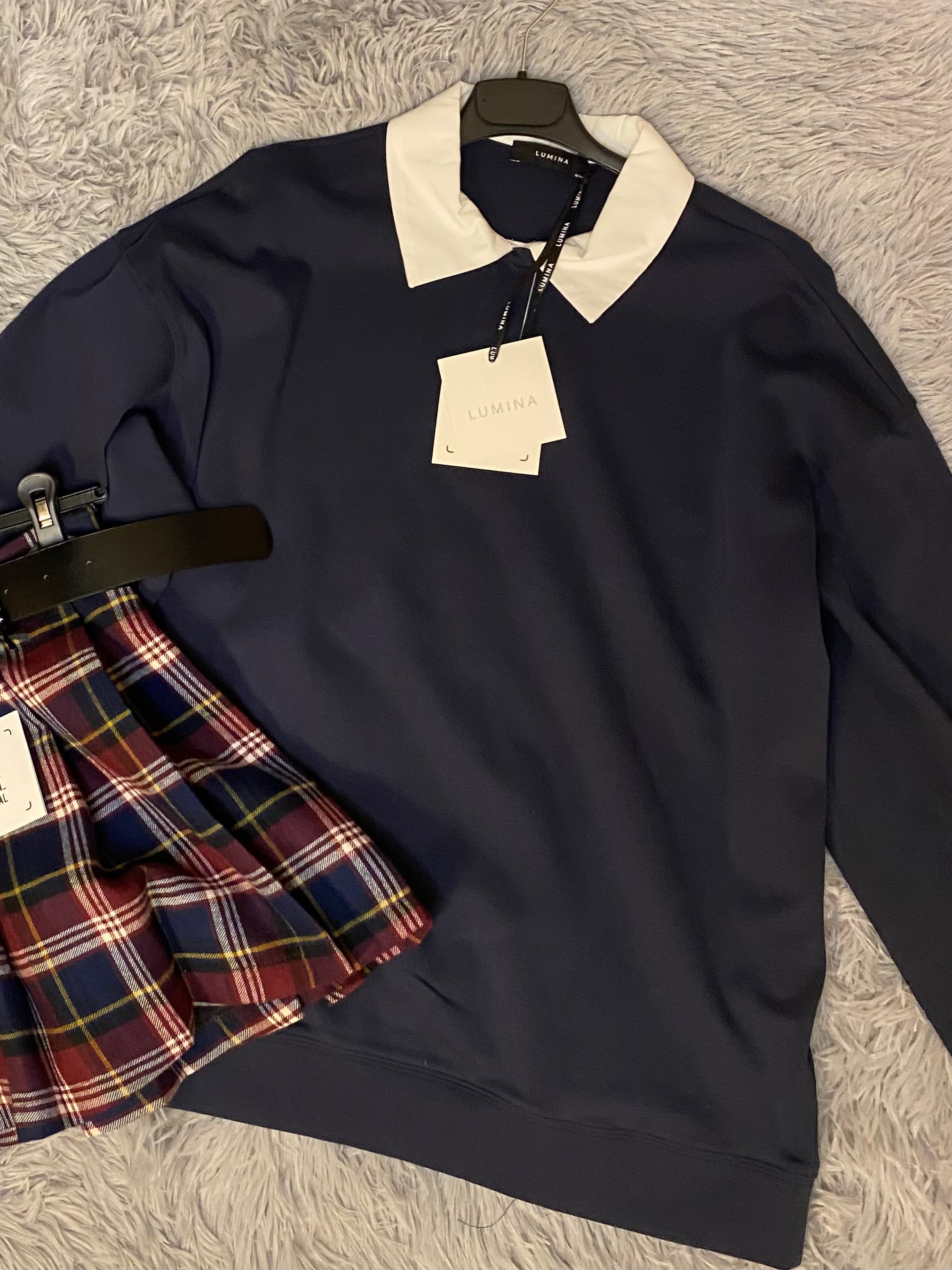 Maglia lumina collo camicia