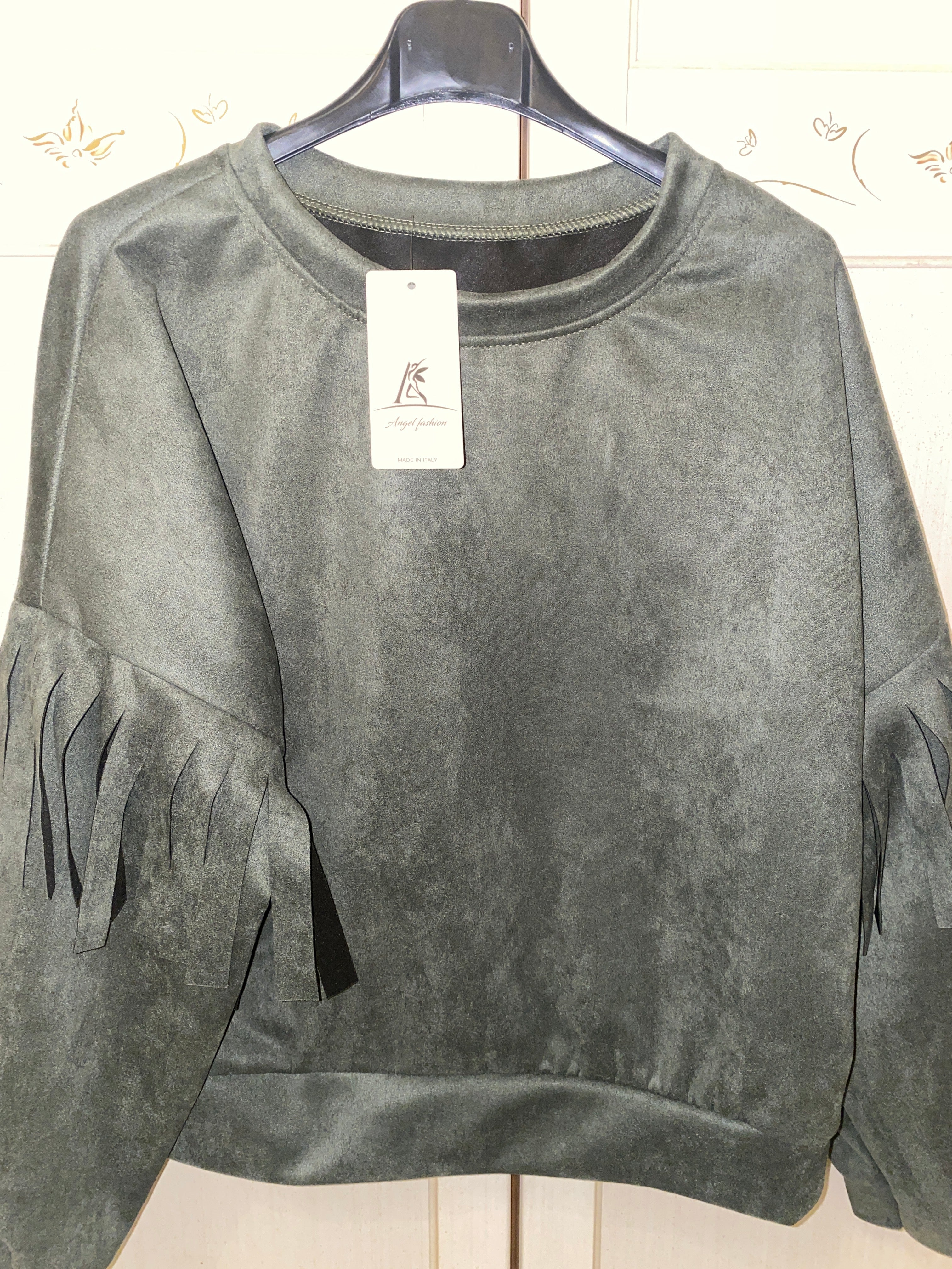 Felpa di renna con frange