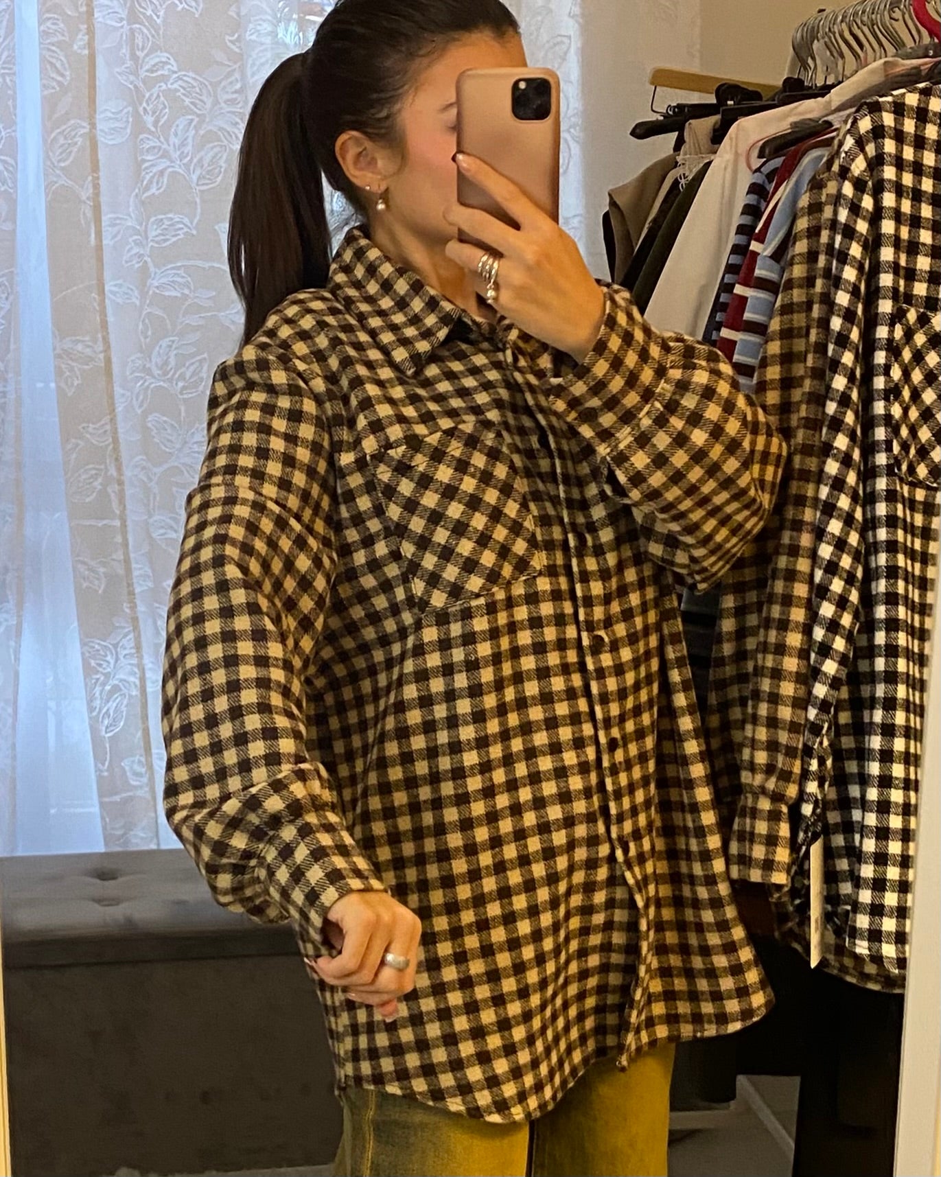 Camicia Quadrotti Brown&Beige