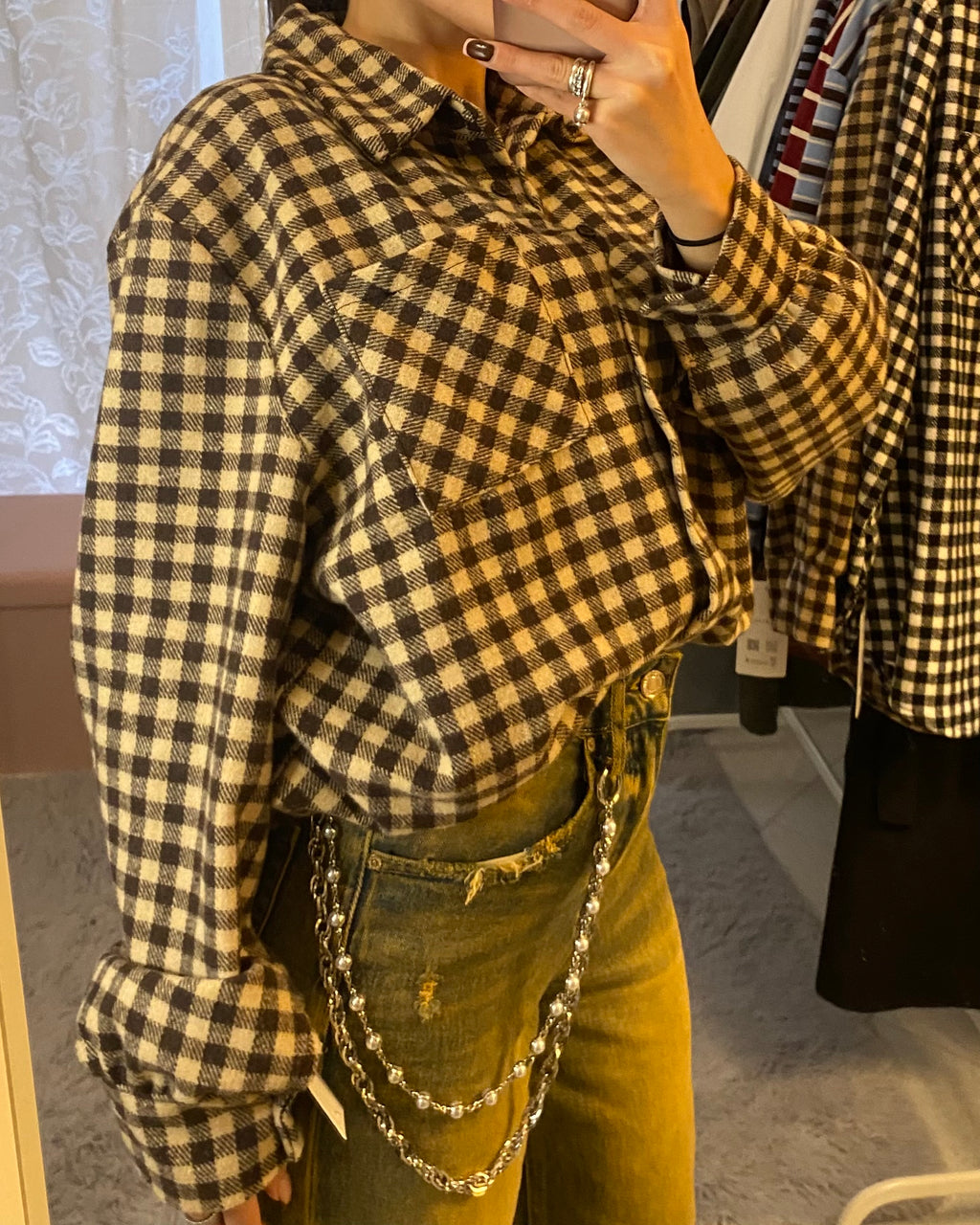 Camicia Quadrotti Brown&Beige