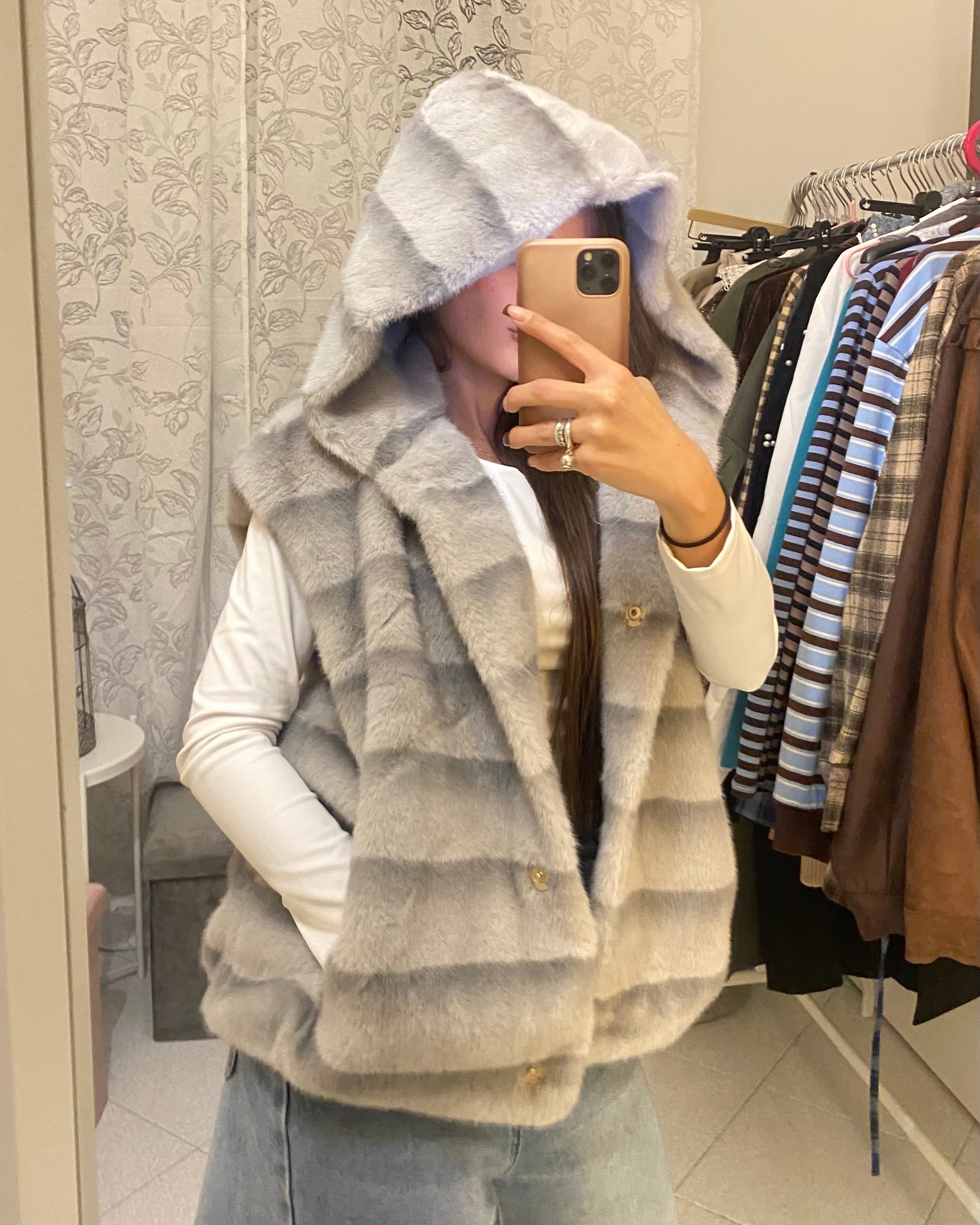 Smanicato ECOFUR similvolpe con striature