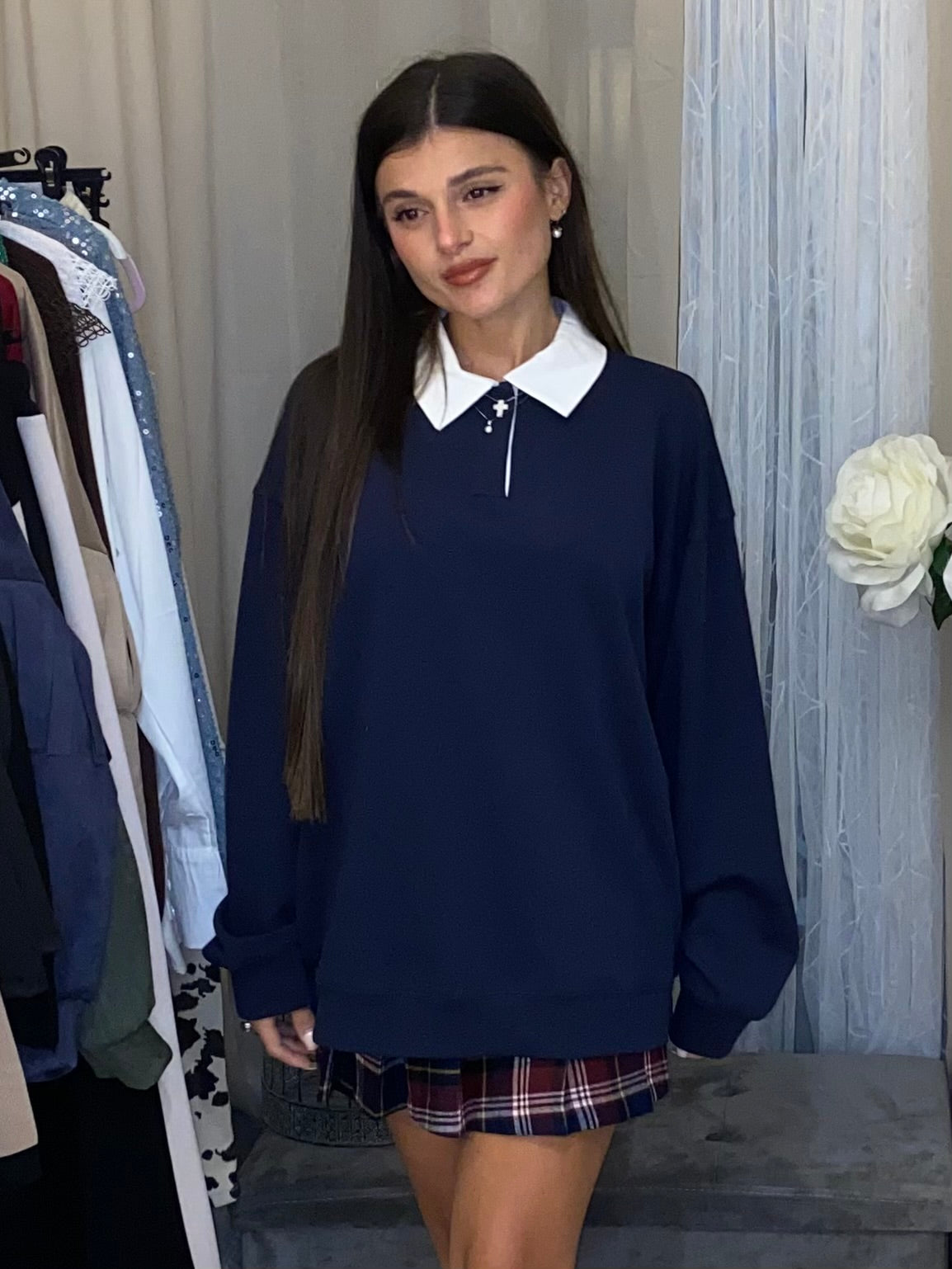 Maglia lumina collo camicia