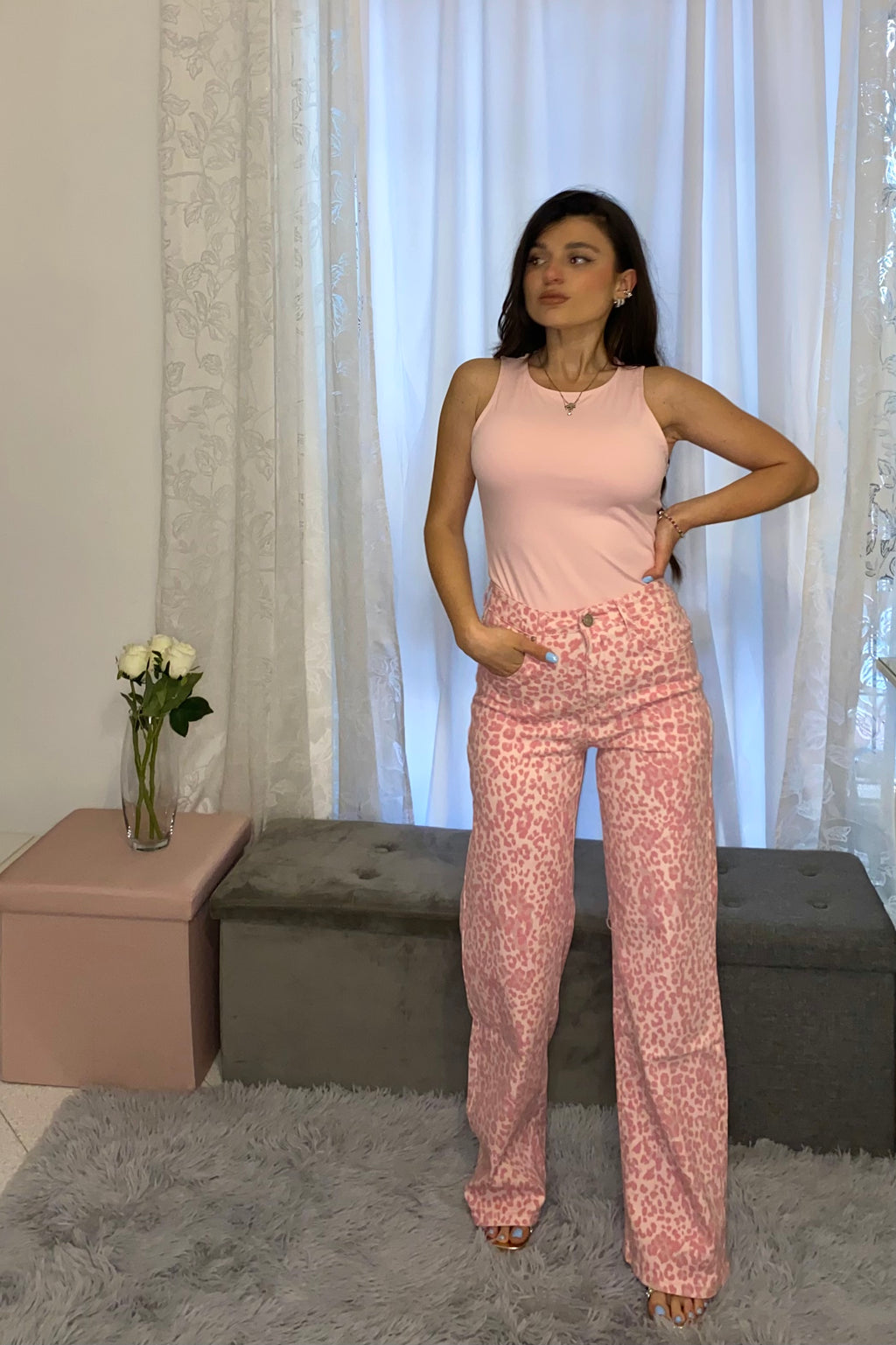 Denim Pink Animalier