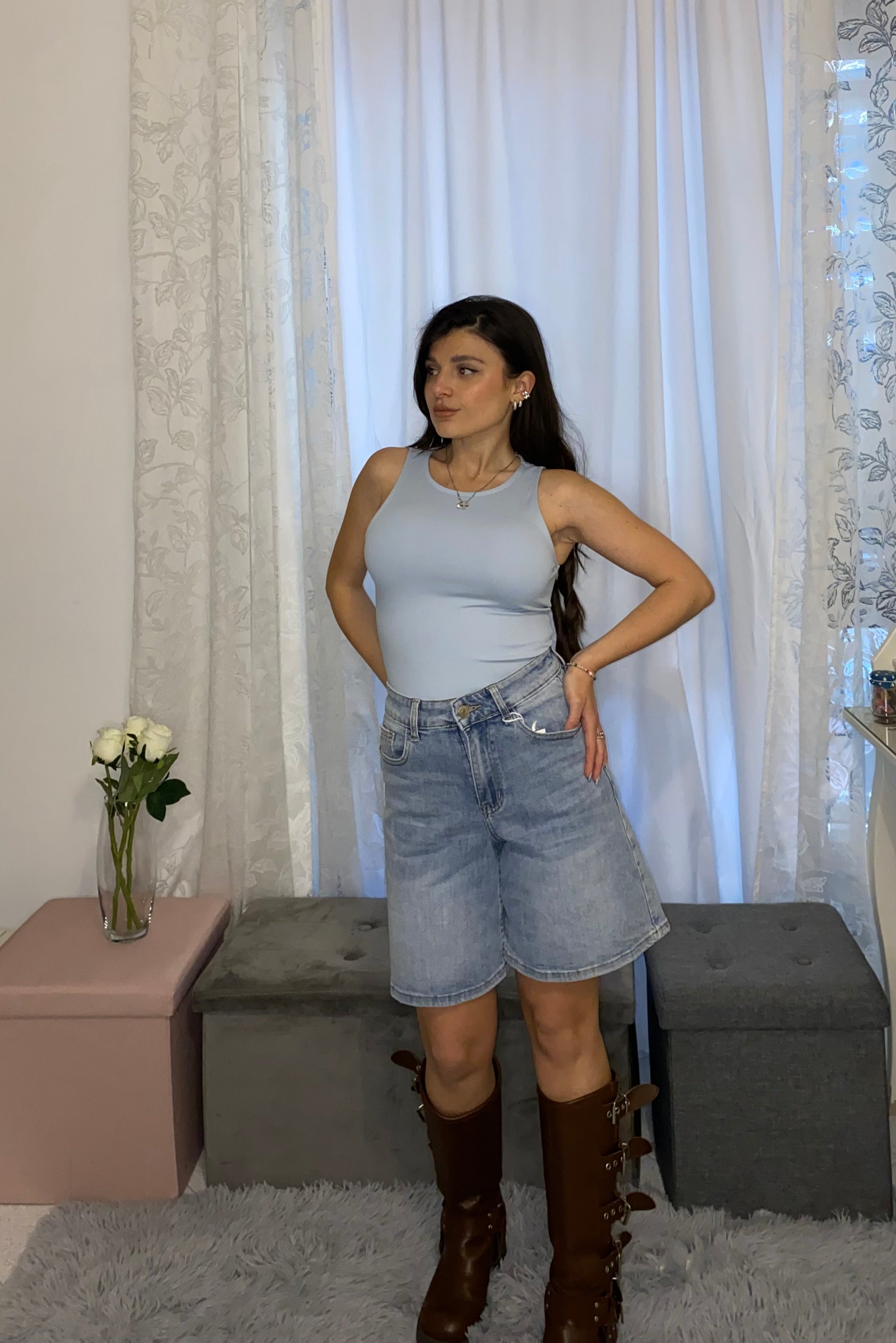 Denim bermuda