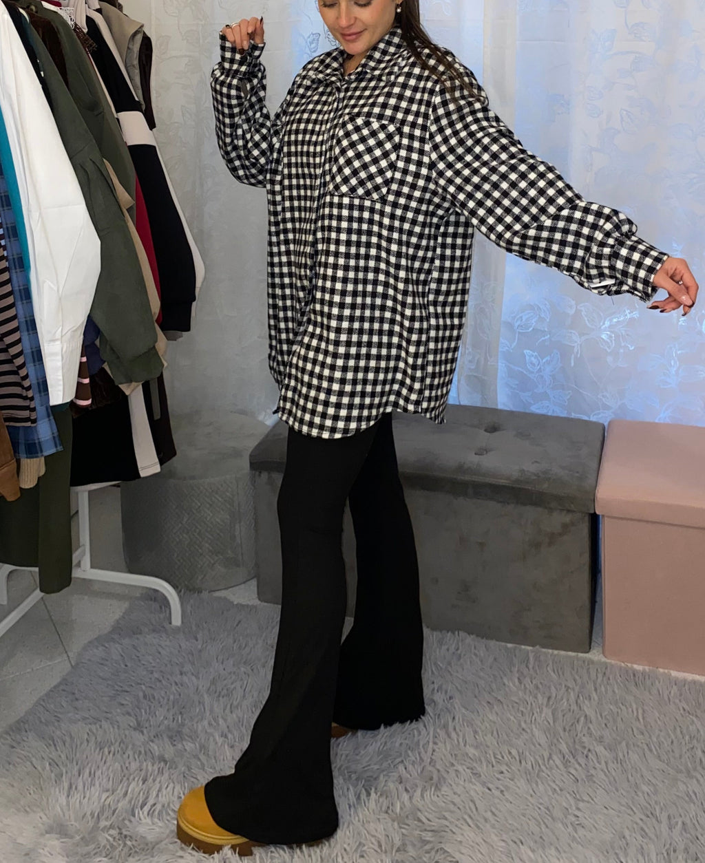 Camicia Quadrotti Black&White