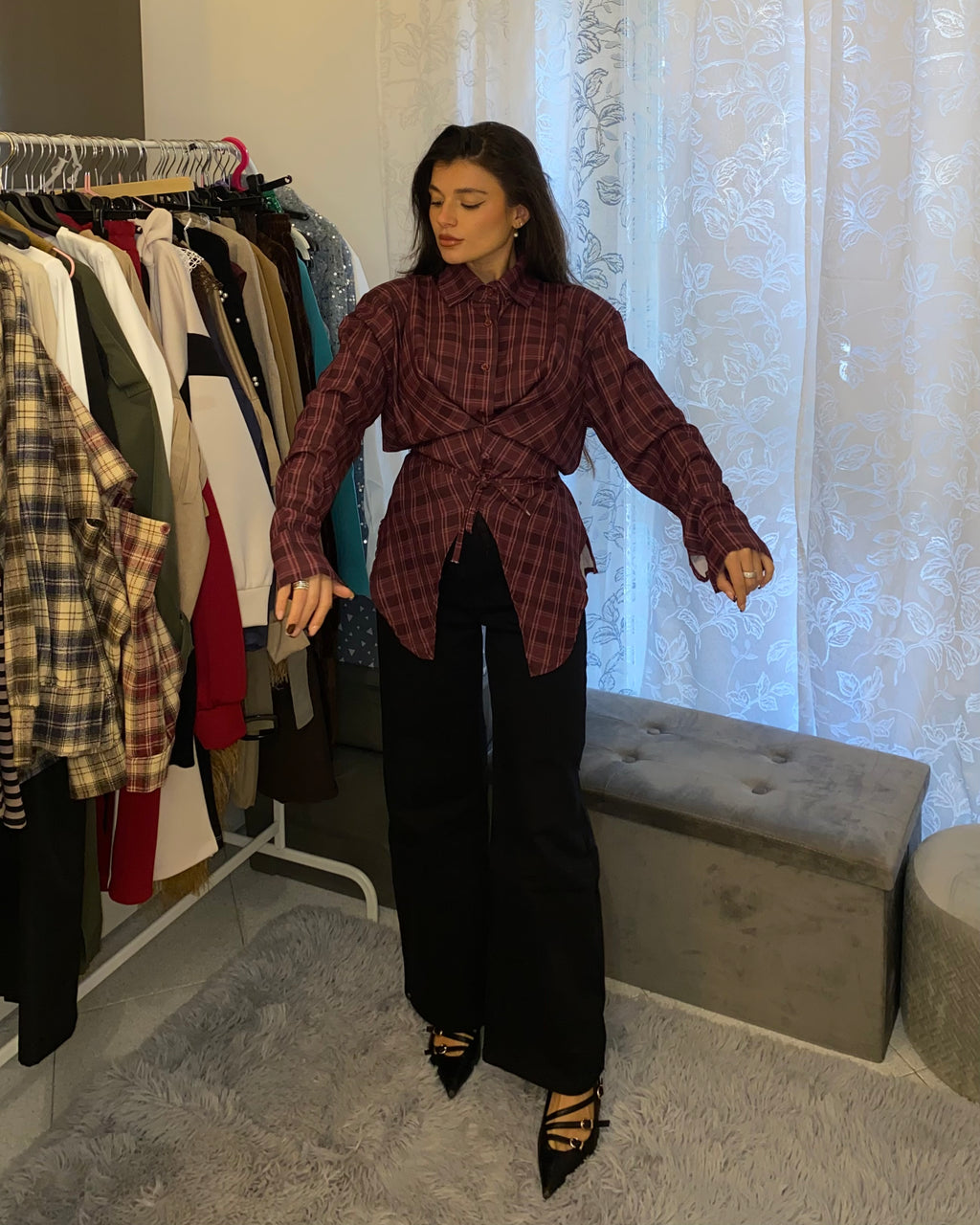 Camicia Anna bordeaux