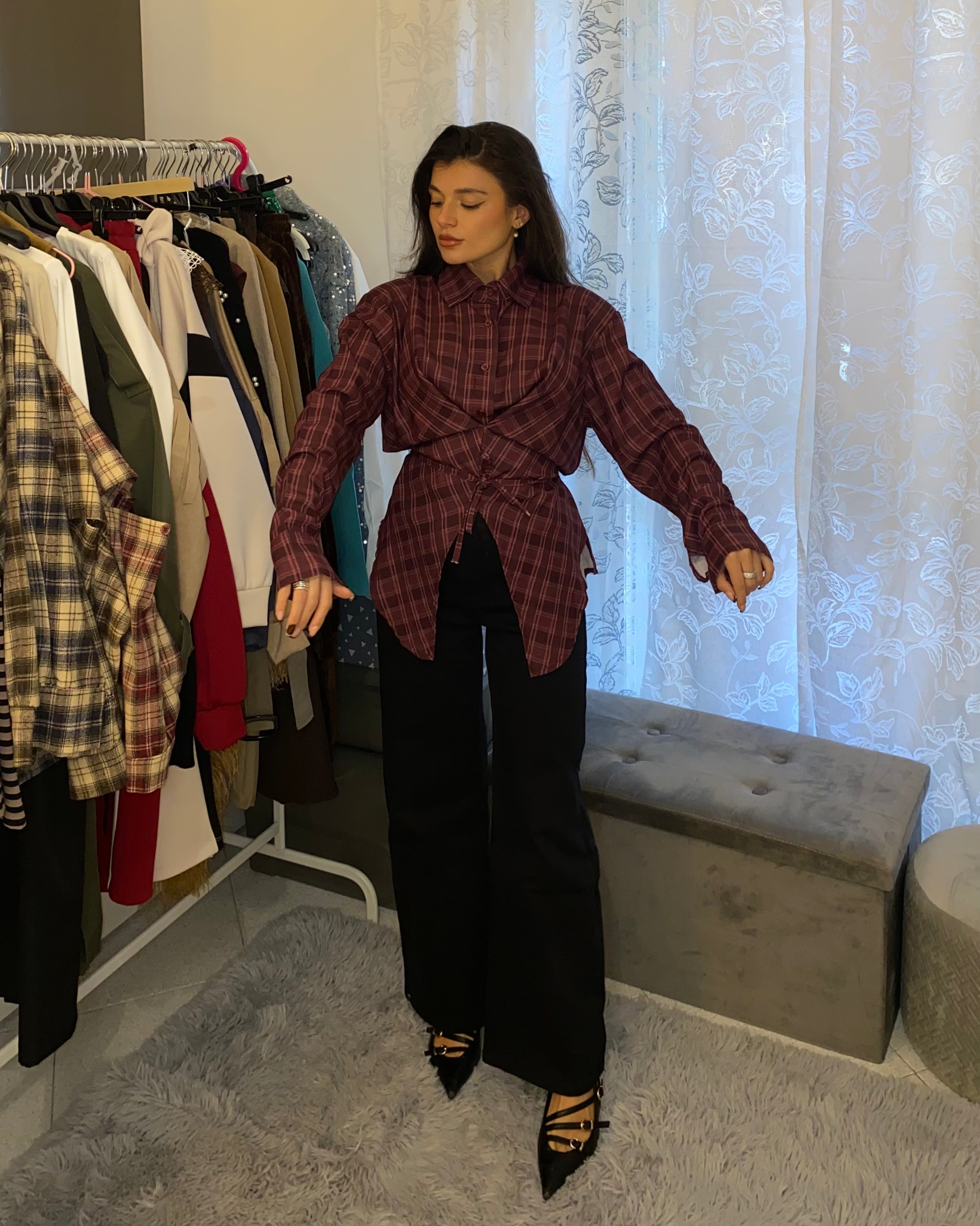 Camicia Anna bordeaux