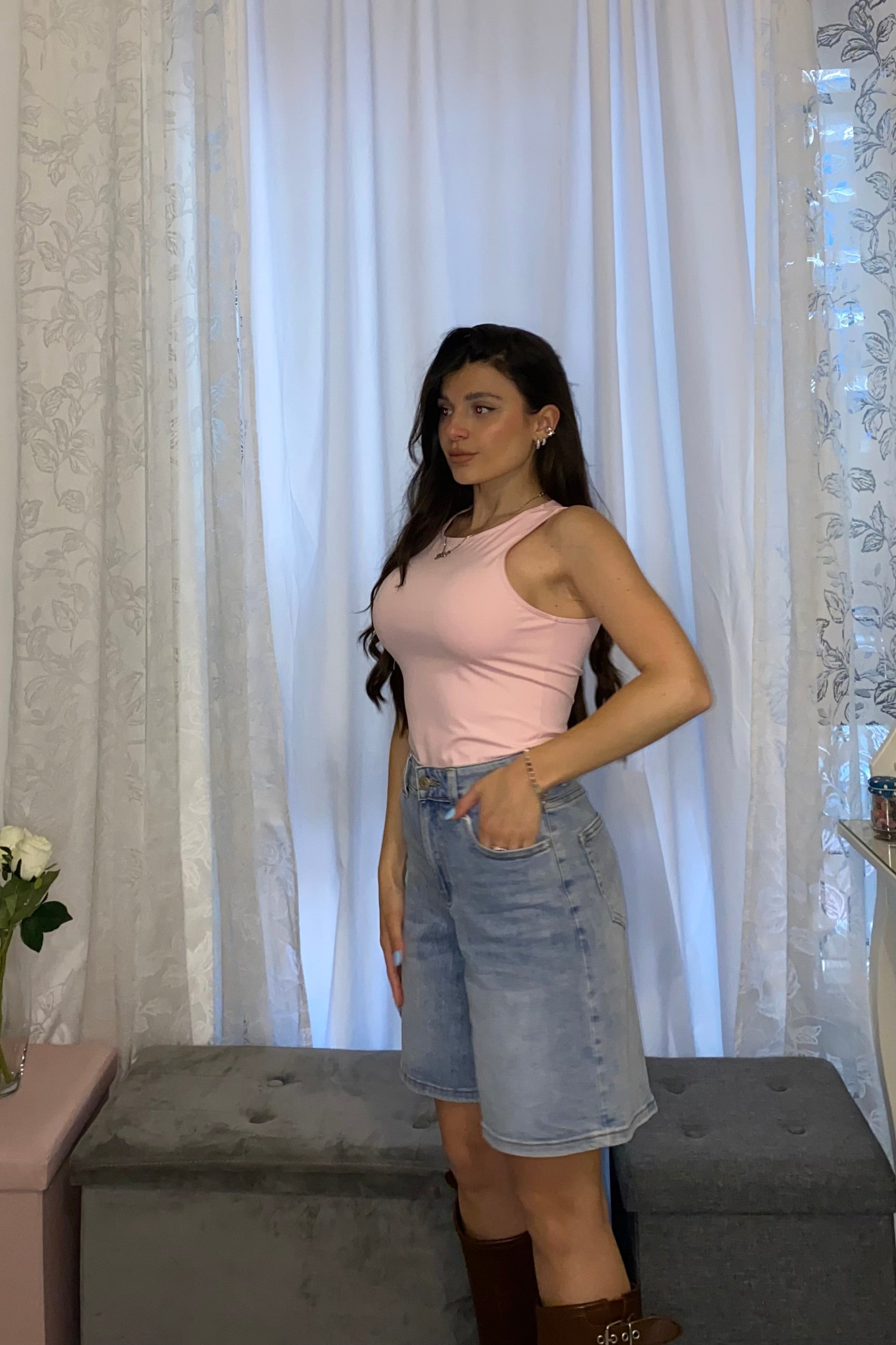 Canotta Lycra rosa