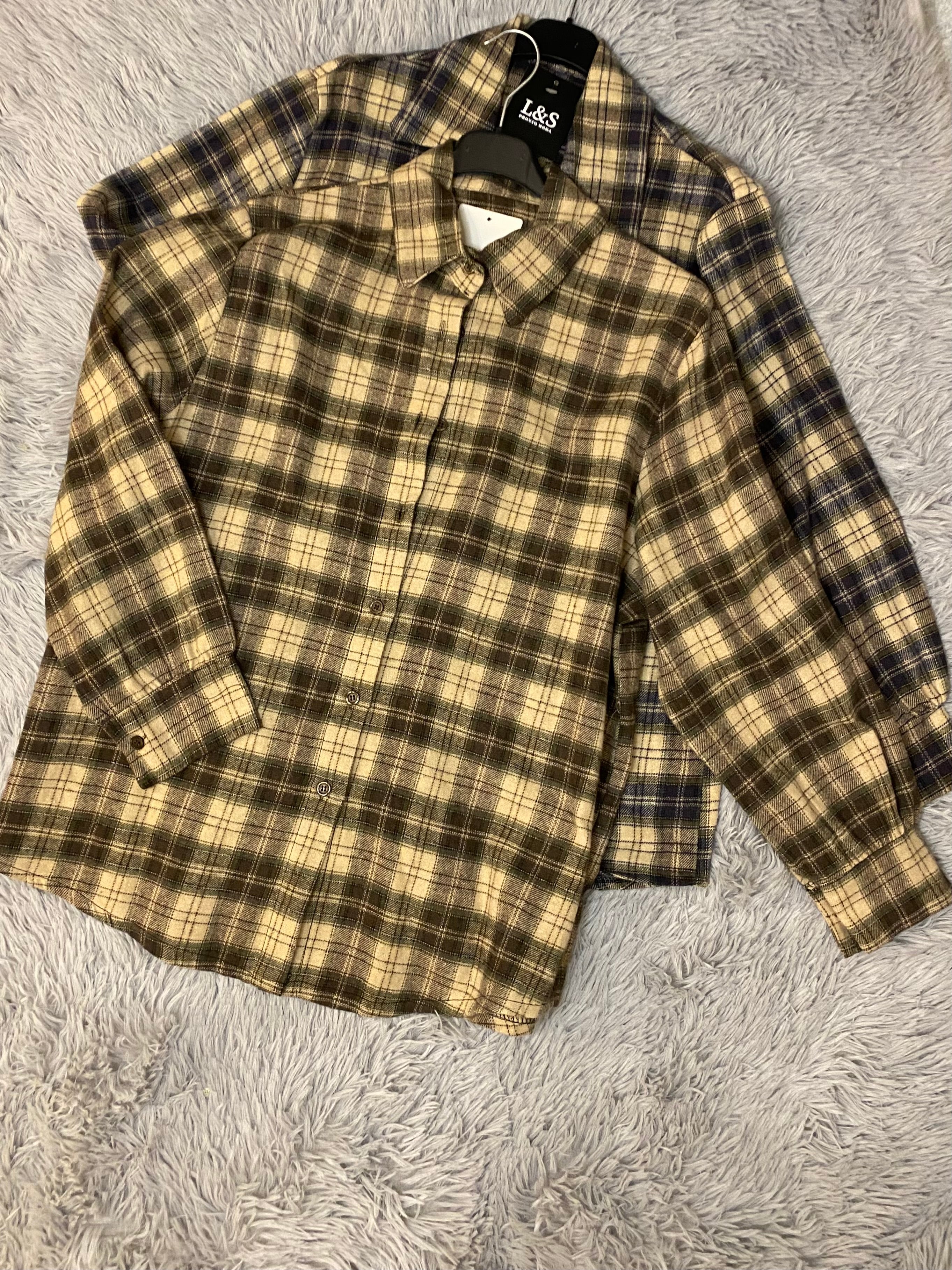 Camicia Flan marrone e beige