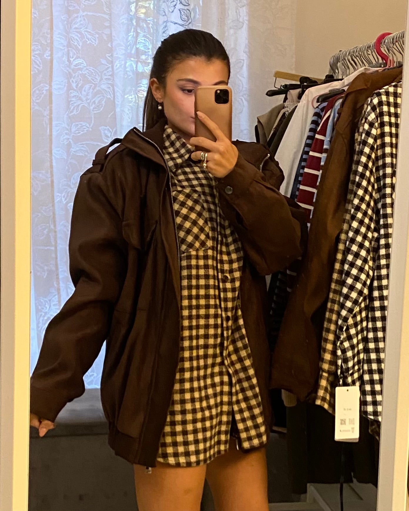 Camicia Quadrotti Brown&Beige