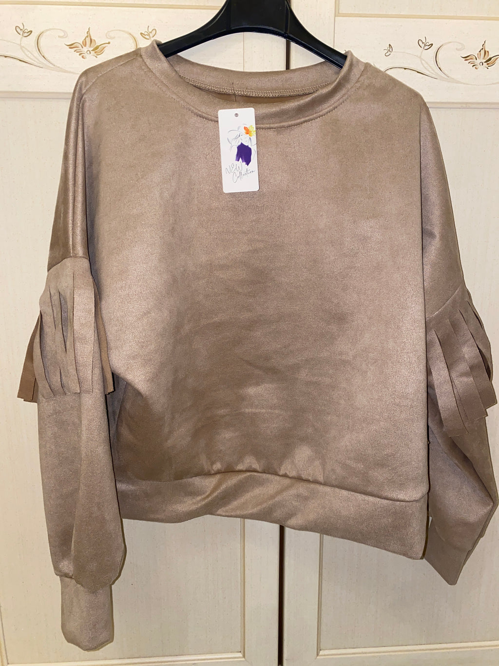 Felpa di renna con frange