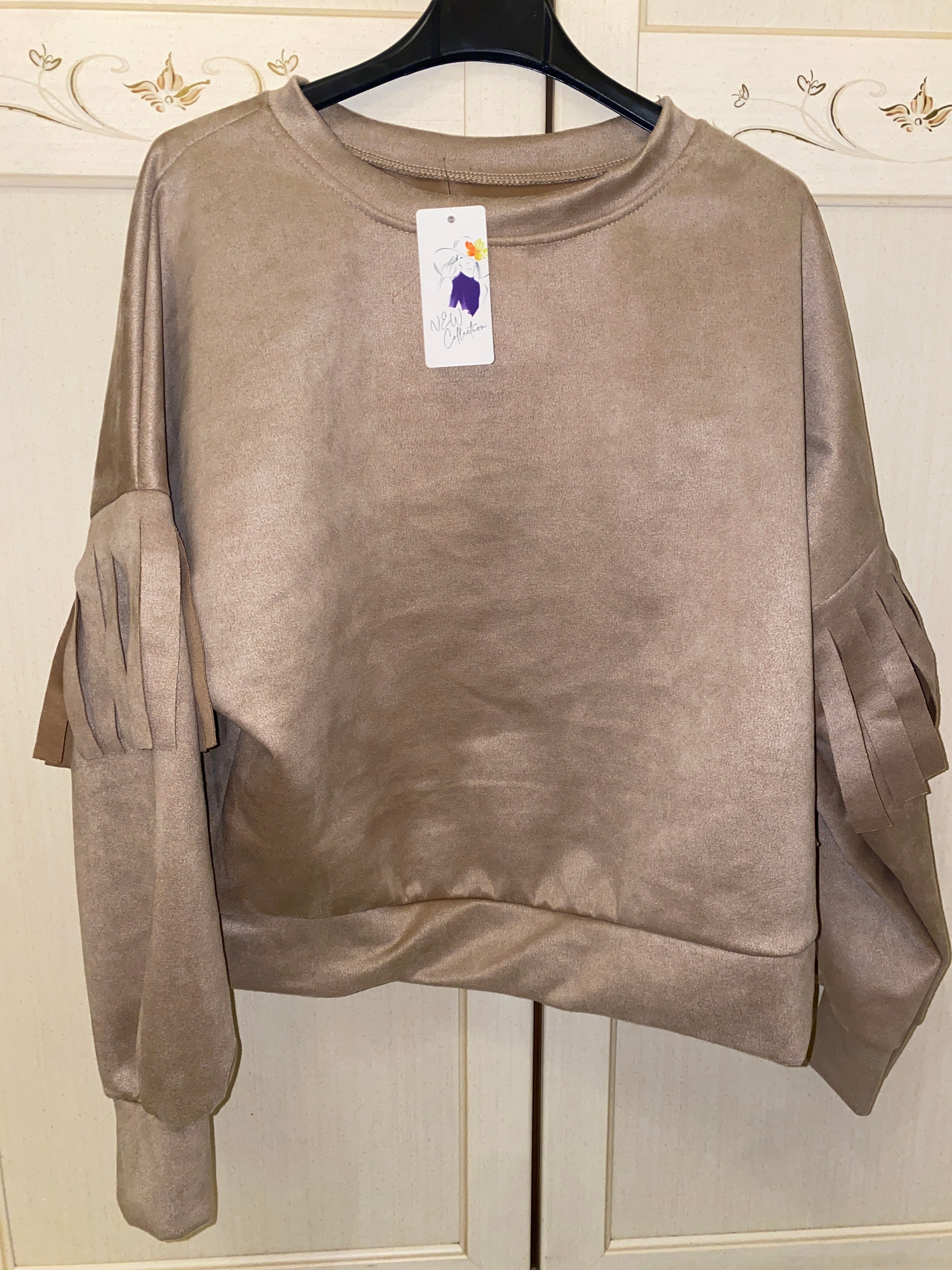 Felpa di renna con frange