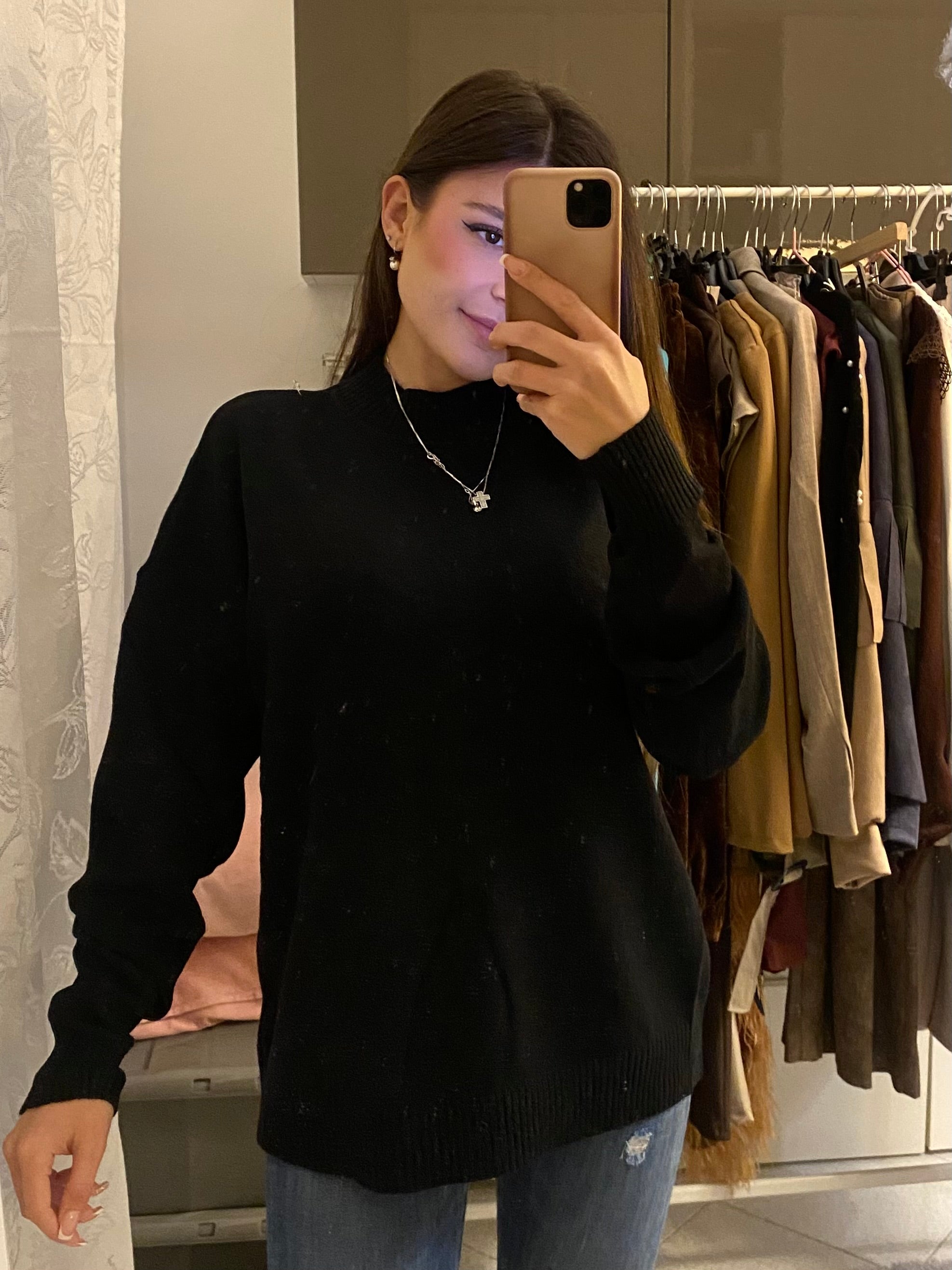 Maglione basic mezzo collo