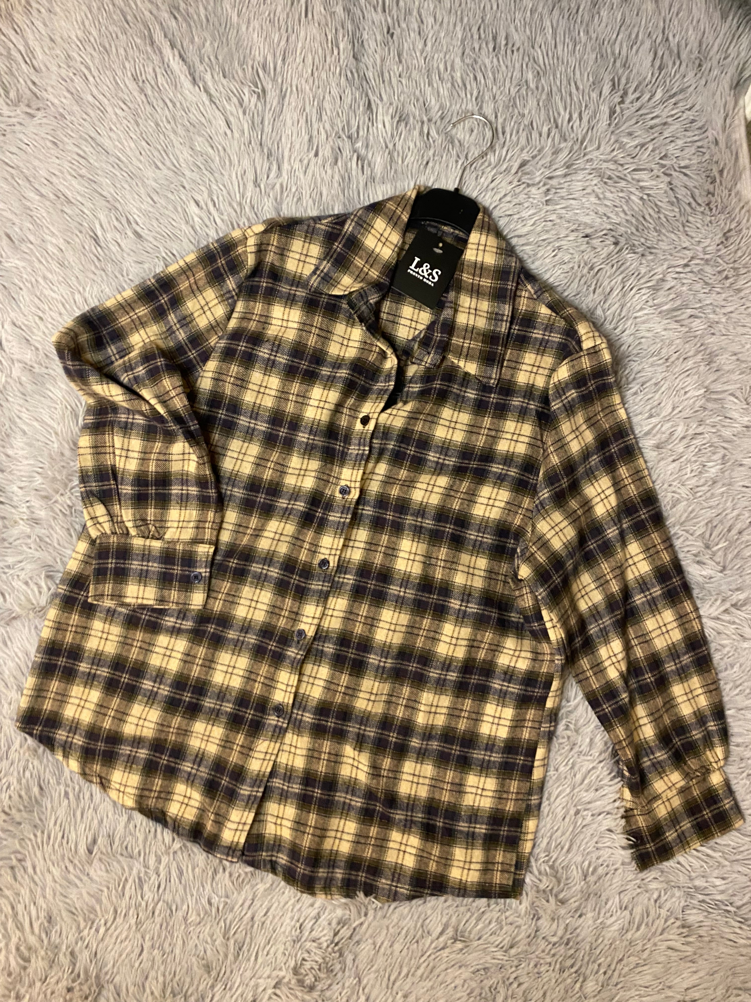 Camicia Flan verde e blu