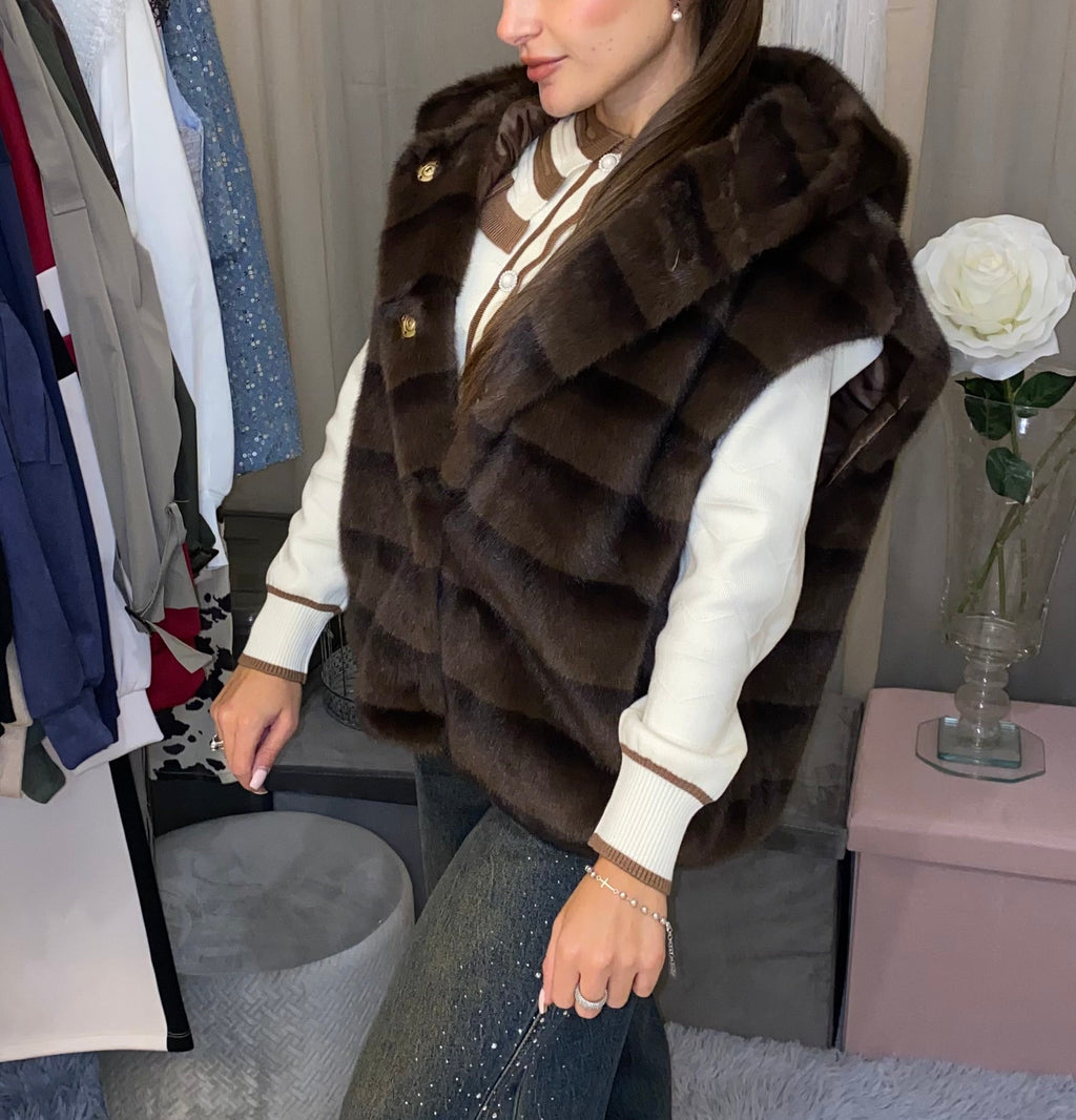 Smanicato ECOFUR similvisone con striature