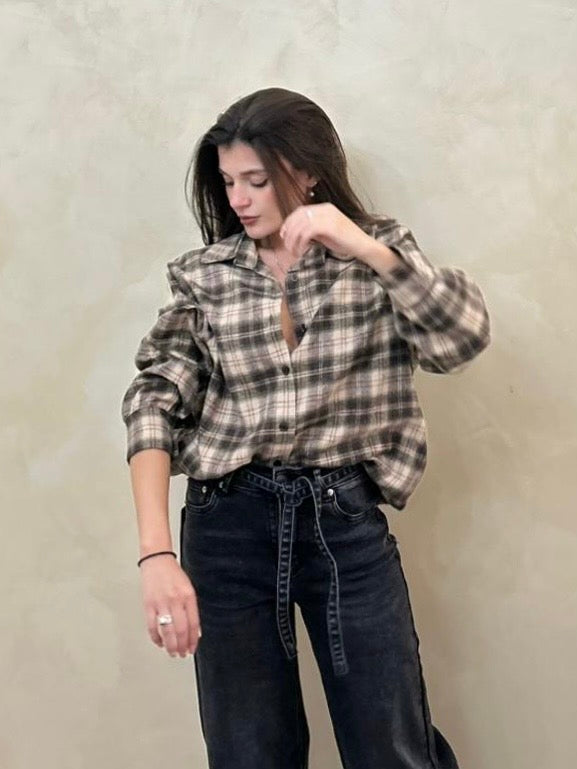 Camicia Flan verde e blu