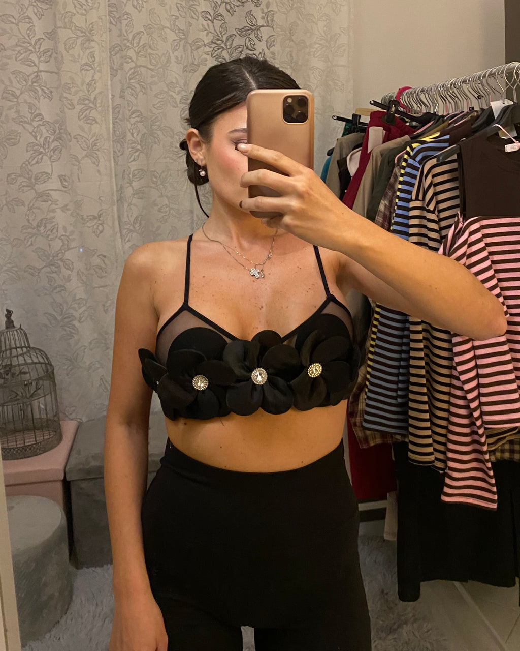 Bralette Fiori Nera