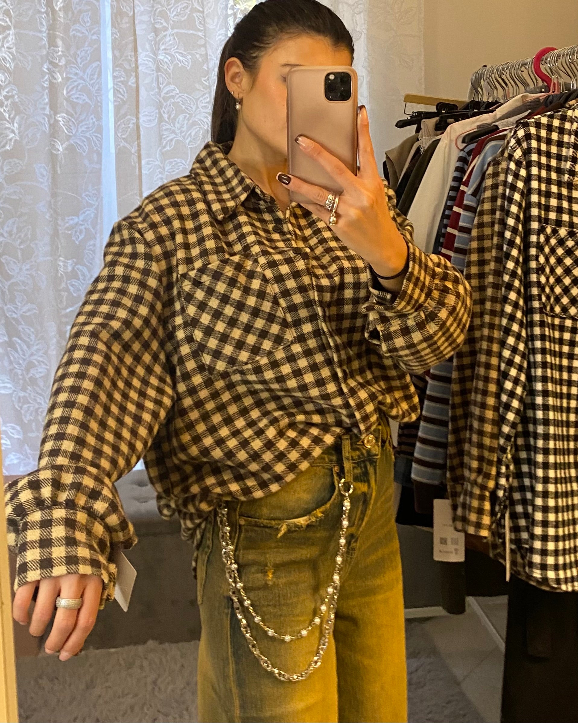 Camicia Quadrotti Brown&Beige