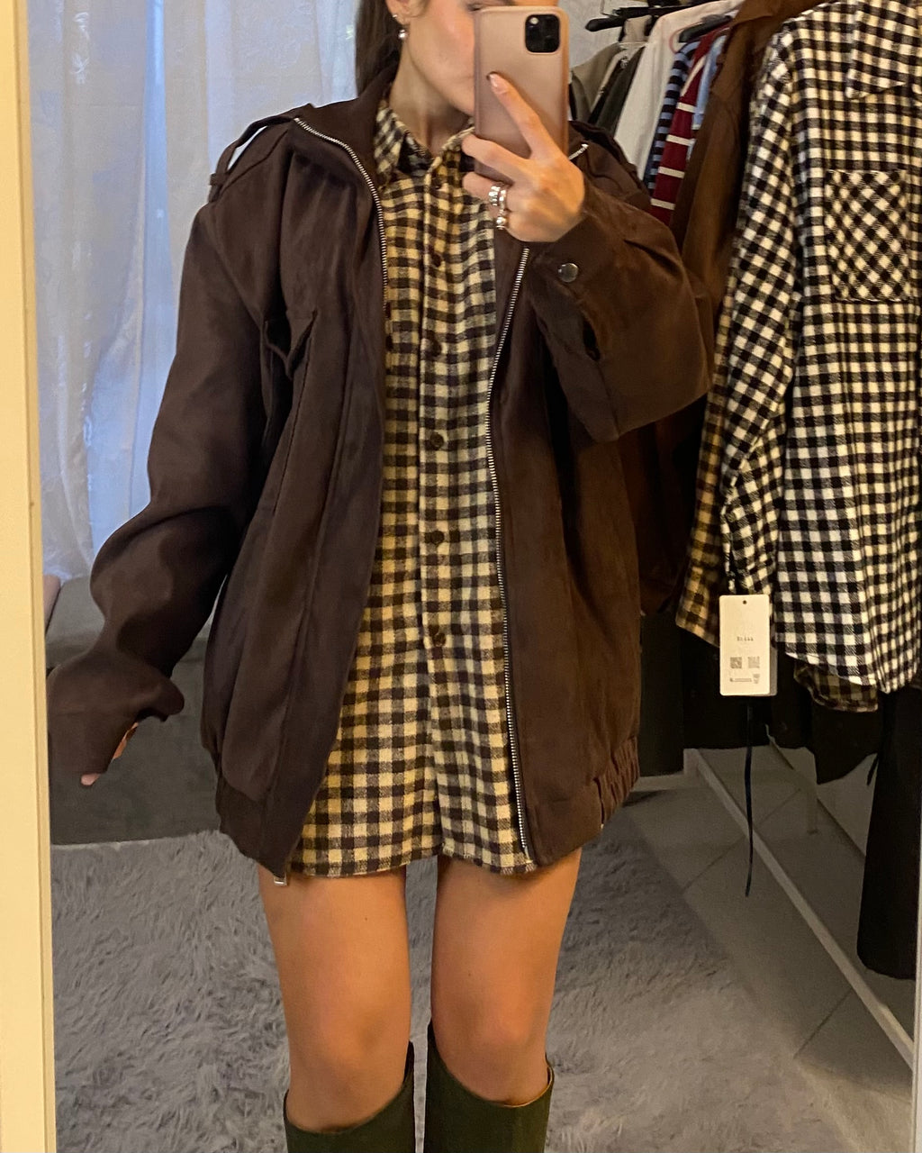 Camicia Quadrotti Brown&Beige