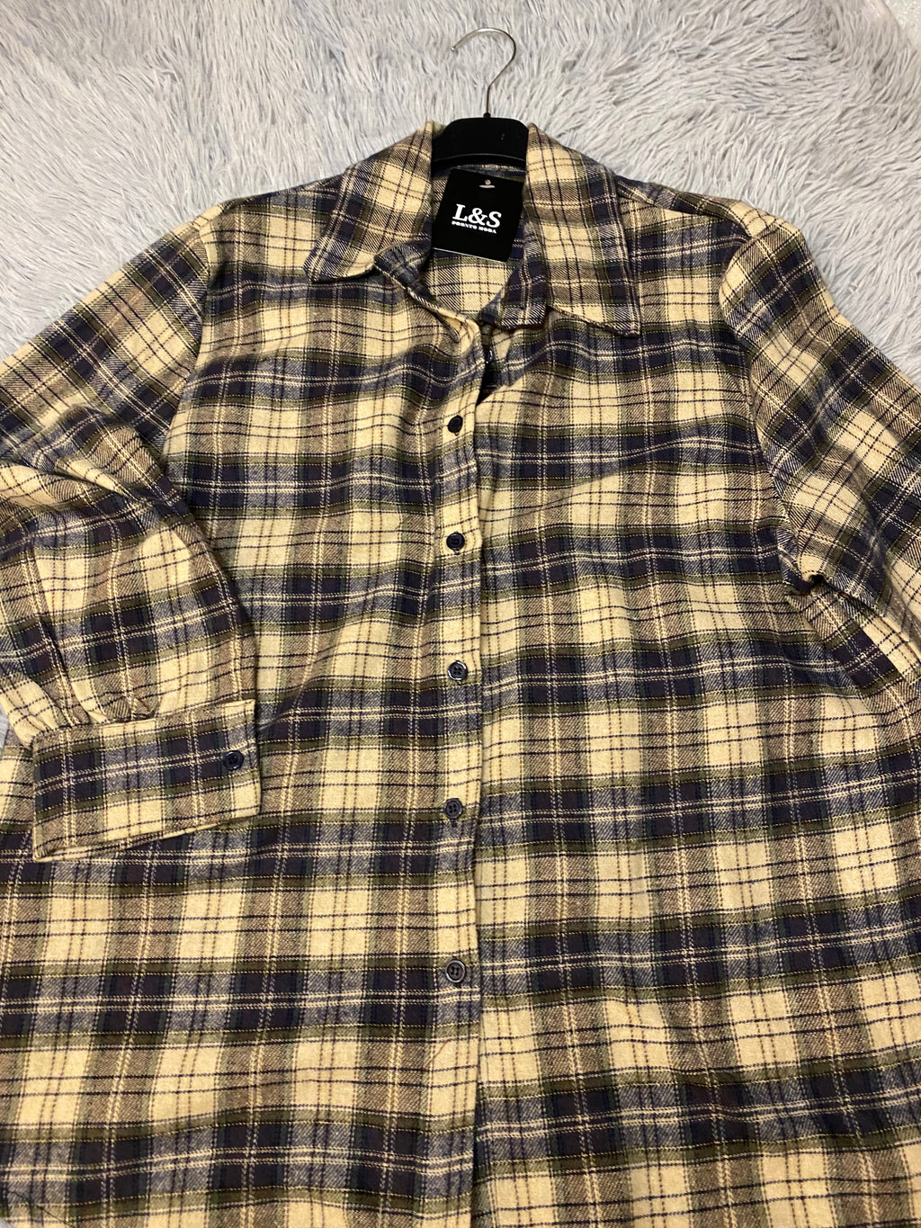 Camicia Flan verde e blu