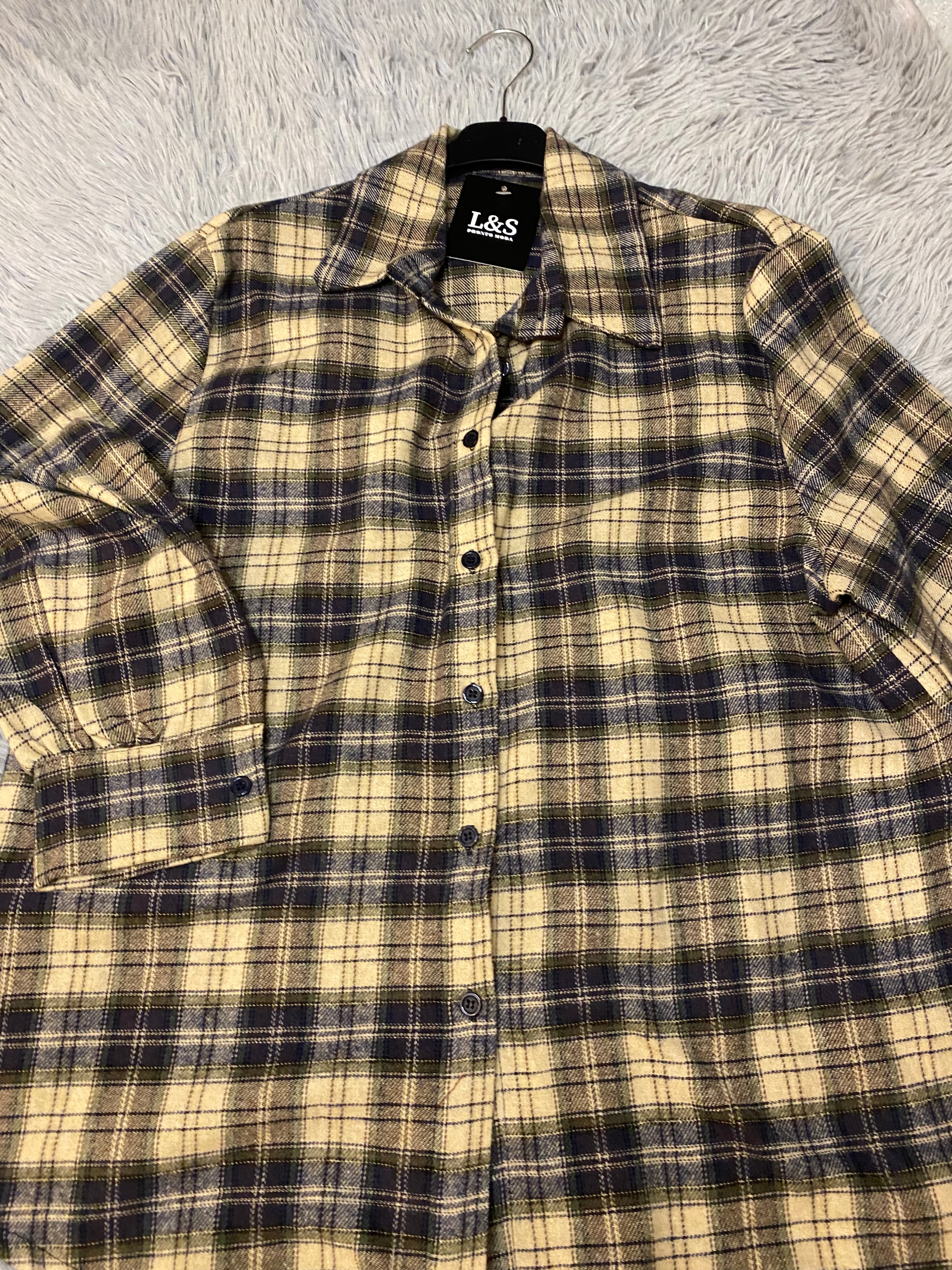 Camicia Flan verde e blu