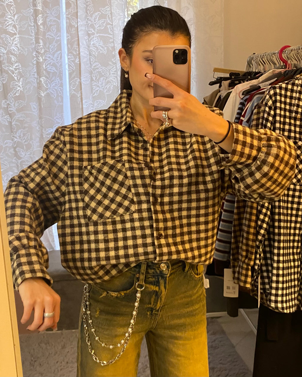 Camicia Quadrotti Brown&Beige