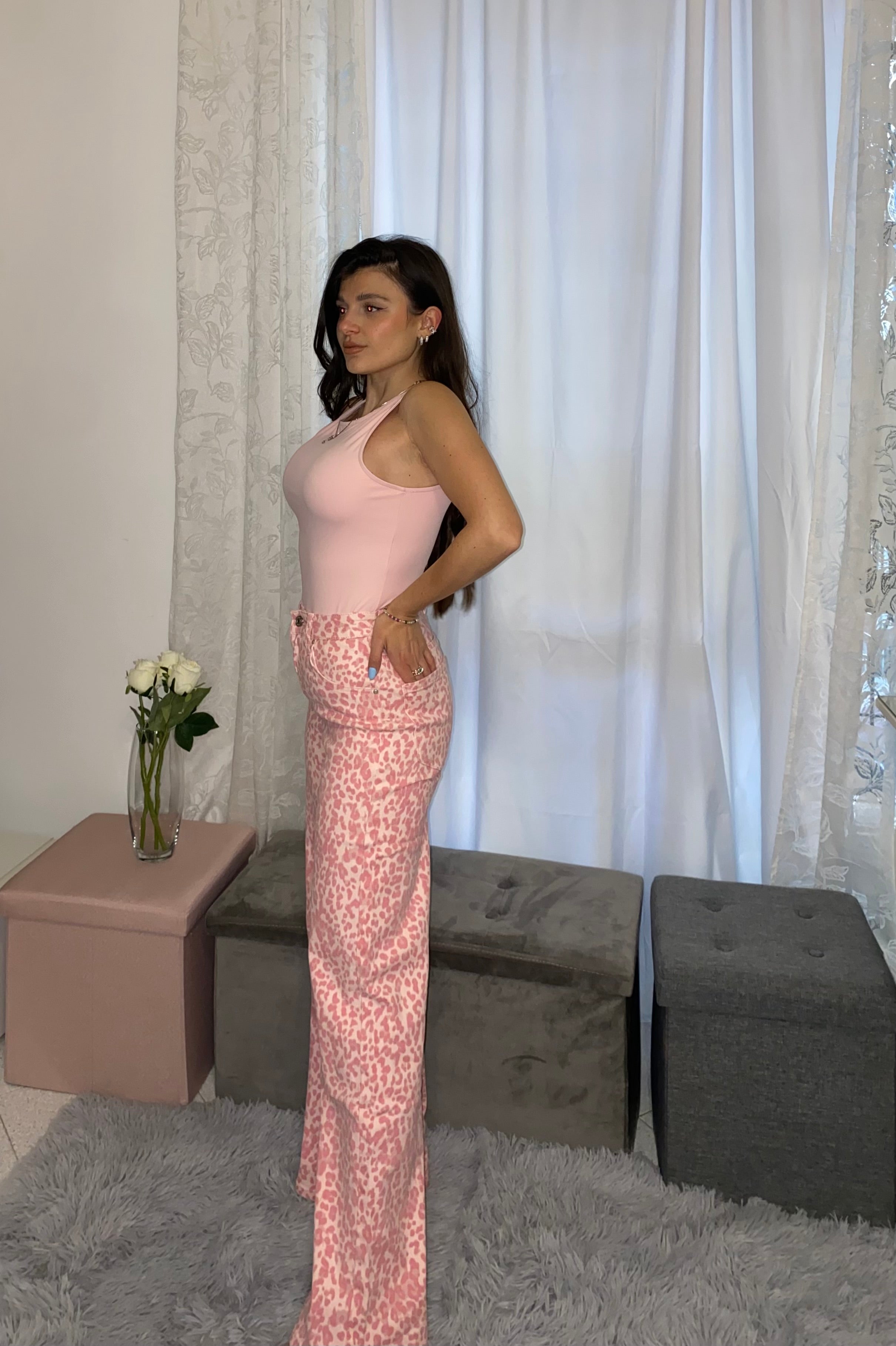 Denim Pink Animalier