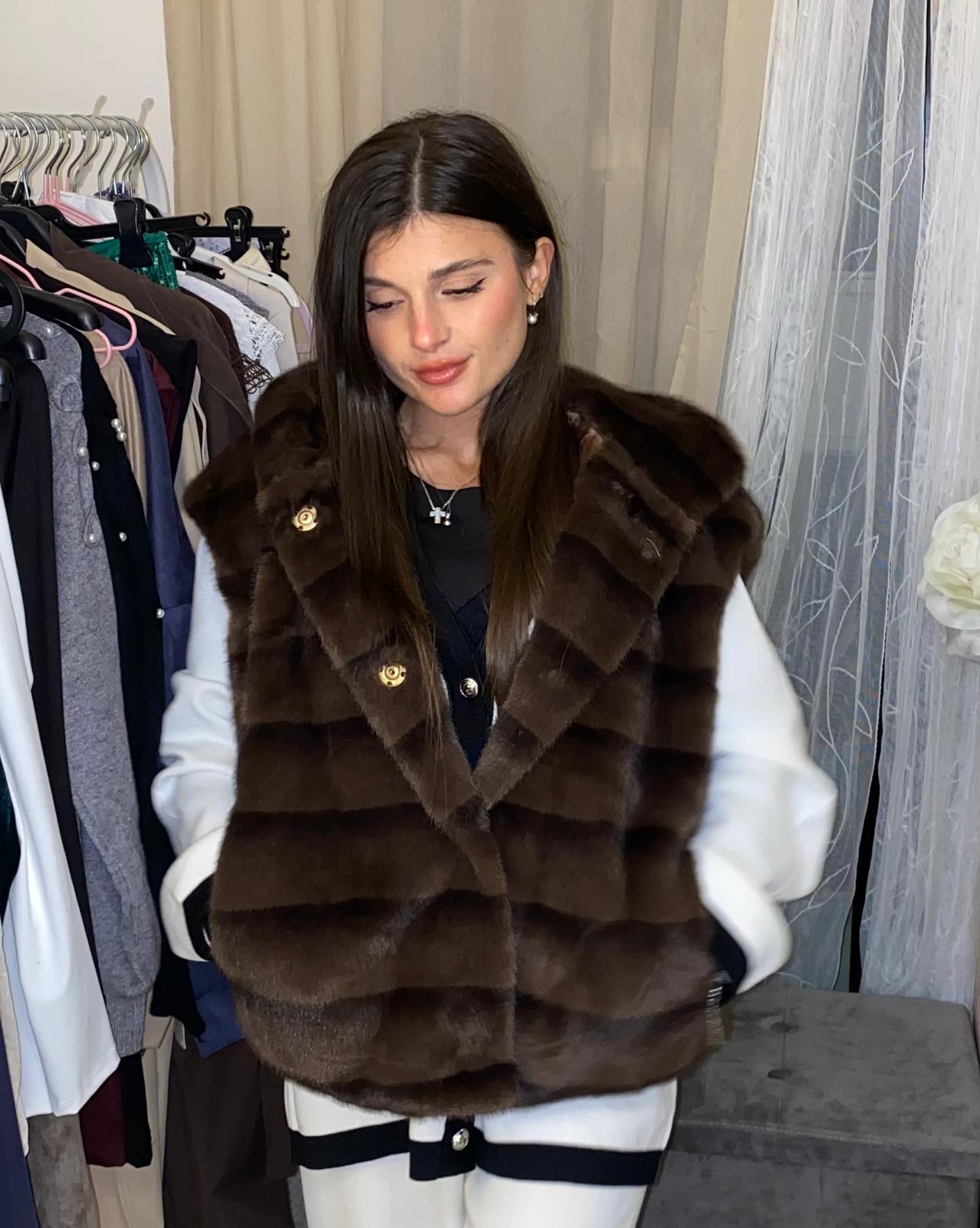 Smanicato ECOFUR similvisone con striature